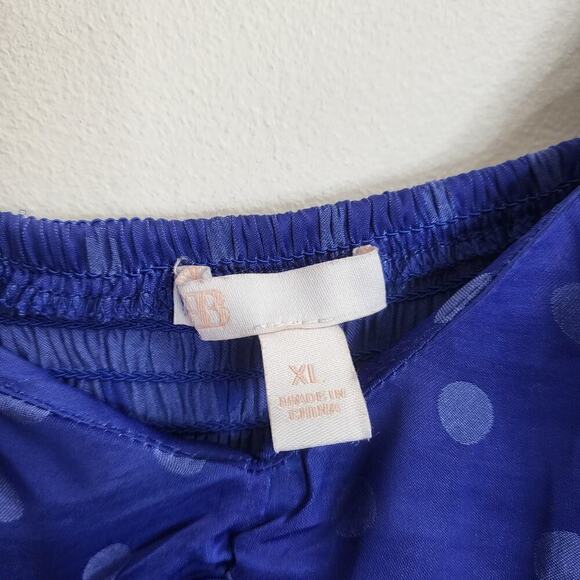 GIANNI BINI Polka Dot Short Sleeve Ruched Satin Midi Dress XL - Picture 6 of 12